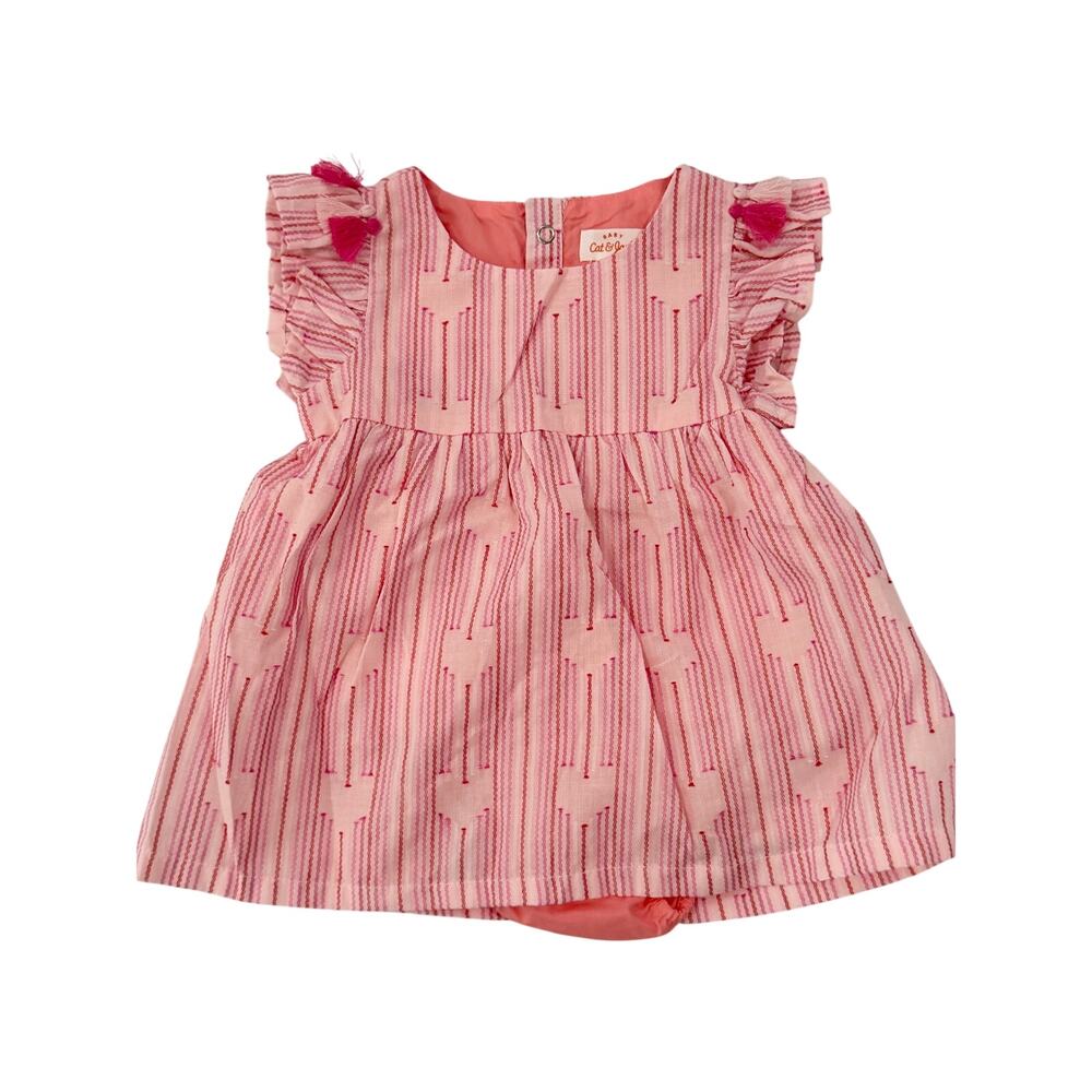 NWT CAT & JACK Girls Striped Heart Dress 6-9M (1459)